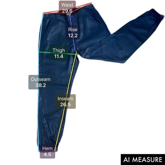 AG Adriano Coated Black Tapered Jogger Pants M - Picture 15 of 15